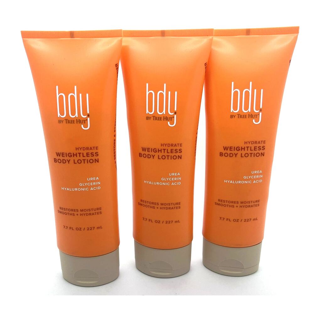 Lot of 3 - BDY by Tree Hut Weightless Body Lotion 7.7 oz NEW
